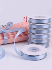 1cm Cinta de poliéster de unicolor de alta calidad, cinta multicolor caja de regalo cinta diadema, rollo de 9m - Azul - Ver 3