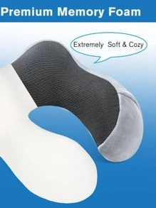 1 cái Gối Du Lịch Hai Tông Màu, Gối Du Lịch Polyester Hiện Đại Dành Cho Du Lịch - Xám - Xem 6