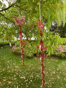 1 pieza Protector con diseño de mariposa planta colgante - Rojo - Ver 3