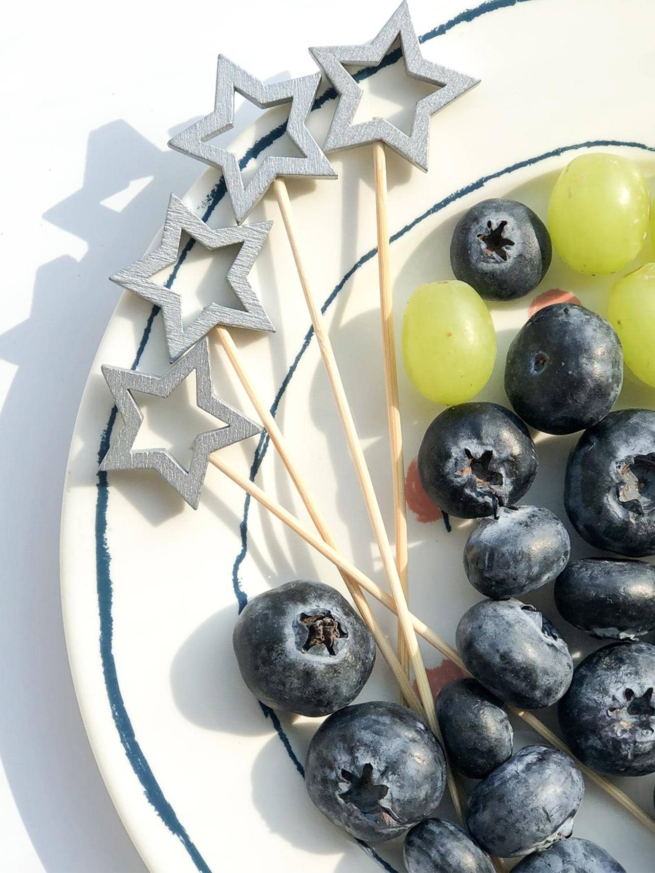 50入組銀色星形水果三明治挑牙 - 銀色 - 查看 1