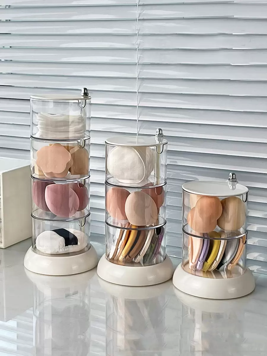 1pc ABS Beauty Egg Storage Box,For Holiday Beach, Bathroom Collection, Bedroom Collection, Large Capacity - White - View 1