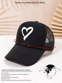 1 chiếc Mũ Trucker phong cách giản dị cho cả nam và nữ, dành cho cuộc sống hàng ngày - màu đen - Xem 4