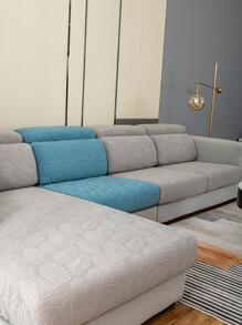 1入組樹葉提花彈性沙發座套 - 淺灰色 - 查看 2