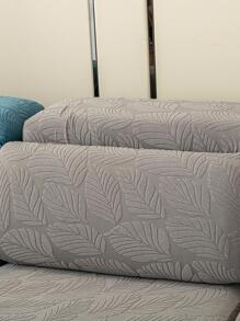 1入組樹葉提花彈性沙發座套 - 淺灰色 - 查看 4
