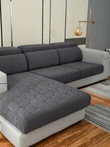 Bọc ghế sofa co giãn 1 chiếc lá Jacquard - Màu xám đen - Xem 1