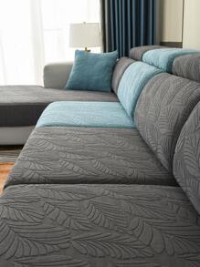 Bọc ghế sofa co giãn 1 chiếc lá Jacquard - Màu xám đen - Xem 3