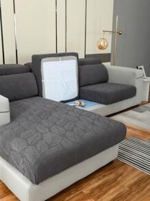 Bọc ghế sofa co giãn 1 chiếc lá Jacquard - Màu xám đen - Xem 4