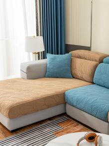 1pc Leaf Jacquard Sofa Seat Cover - Camel - View 4