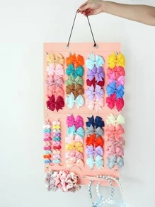 1入組裝織物掛飾收納袋粉色掛髮夾收納袋適合家用 - 粉色 - 查看 2