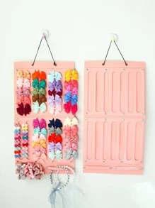1入組裝織物掛飾收納袋粉色掛髮夾收納袋適合家用 - 粉色 - 查看 1