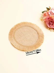 1入組編織圓形杯墊家用極簡主義纖維飲料杯墊