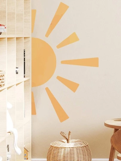 1 pieza Adhesivo de pared con diseño de sol, Adhesivo de pared PVC moderno para el hogar, Adhesivos, Adhesivo de pared, Adhesivo de vinilo para decoraciones del hogar, Artículos de decoración de primavera para refrescar tu hogar, Adhesivos de decoración de ramas, Regalos de cumpleaños y graduación