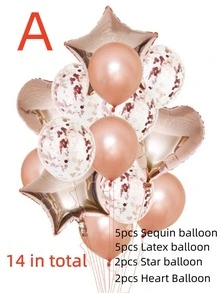 1set Synthetic Rubber Balloon, Modern Confetti Decor Balloon For Party - Multicolor - View 2