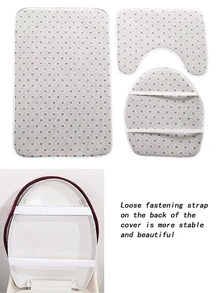 3 Cái/bộ Thảm Tắm Lông Tơ Màu Trơn, Thảm Vệ Sinh Polyester Chống Trơn Trượt Hiện Đại Cho Gia Đình - Màu be - Xem 5