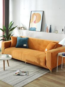 1 vỏ bọc ghế sofa nhung chống trượt Silver Fox 4 mùa, 1/2/3/4 chỗ ngồi, vỏ bọc ghế sofa co giãn màu trơn, tấm bảo vệ ghế sofa chống mèo cào (kèm theo 1 vỏ gối) - trái cam - Xem 5