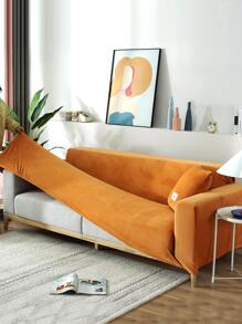 1 vỏ bọc ghế sofa nhung chống trượt Silver Fox 4 mùa, 1/2/3/4 chỗ ngồi, vỏ bọc ghế sofa co giãn màu trơn, tấm bảo vệ ghế sofa chống mèo cào (kèm theo 1 vỏ gối) - trái cam - Xem 2