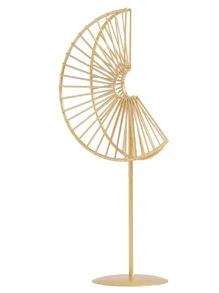 1pc Iron Decoration Object, Fan-shaped Leaf Design Decoration Craft For Home Decor - Gold - View 6