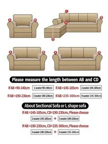 1入組幾何樣式沙發套和1入組靠墊套不附帶墊芯 - 彩色 - 查看 6