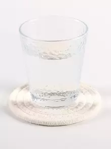 1pc Polyester Coaster, Minimalist Plain Woven Coaster For Home