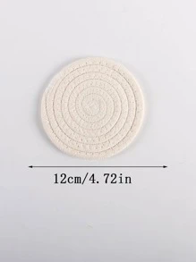 1pc Polyester Coaster, Minimalist Plain Woven Coaster For Home