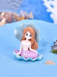 1入組塑料裝飾工藝品現代美人魚設計家居裝飾品 - 青碧色 - 查看 1