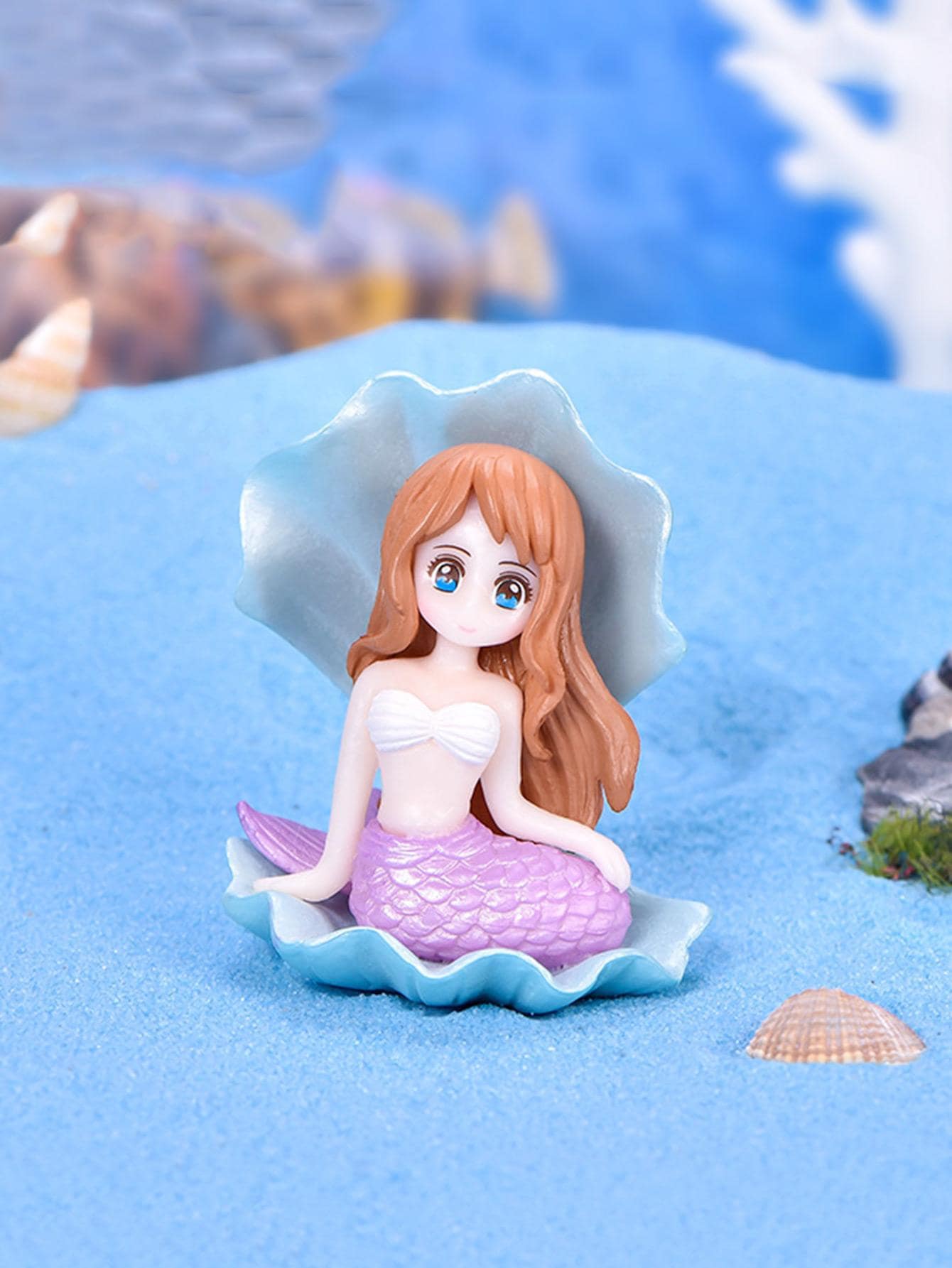 1入組塑料裝飾工藝品現代美人魚設計家居裝飾品 - 青碧色 - 查看 1