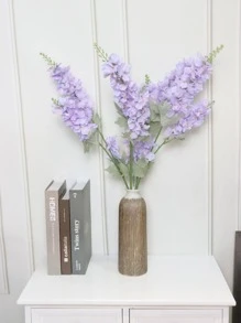 1入/3入組29.92英寸高人造絲花，單杆3叉薰衣草，適用於婚禮派對/家居裝飾/節日派對，浪漫簡約紫色薰衣草 - 紫色 - 查看 3