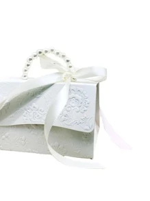 2pcs/set Paper Gift Box, Modern Faux Pearl Decor Gift Box For Home - White - View 2