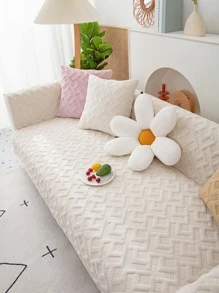 1 chiếc khăn sofa Jacquard hình học - Màu be - Xem 2