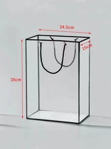 1 Túi Nhựa Quà Tặng, Túi Quà Tặng Ràng Buộc Tương Phản Hiện Đại Cho Gia Đình - Trong sáng - Xem 3