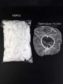 100pcs Disposable Shower Caps Waterproof Plastic Bathing Caps For Men And Women - Clear - View 5
