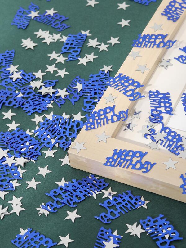 1pack Plastic Party Confetti, Letter & Star Design Throwing Confetti For Birthday Party,Christmas