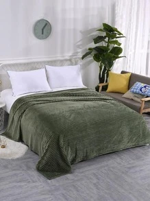 1pc Green Sofa Wool Blanket - 70x100cm Suitable For Adults And Children, Light Champagne Color - Soft, Fluffy, Warm, Comfortable - Ideal For Bed, Sofa - Army Green - View 2