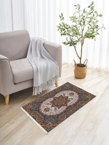 1 Thảm Họa Tiết Mandala, Boho Polyester Tua Rua Trang Trí Thảm Trải Sàn Cho Gia Đình - Nhiều màu - Xem 3