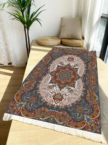 1 Thảm Họa Tiết Mandala, Boho Polyester Tua Rua Trang Trí Thảm Trải Sàn Cho Gia Đình - Nhiều màu - Xem 4
