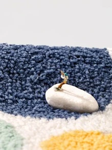 1 件花卉图案浴室垫，卡通可爱涤纶防滑浴室地毯，适用于浴室家居浴室装饰地毯户外地毯门垫秋季装饰浴室配件返校入口装饰 - 彩色 - 查看 5