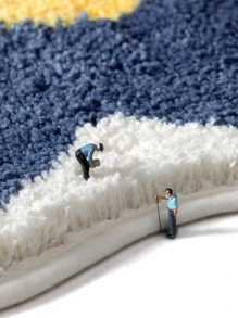 1 件花卉图案浴室垫，卡通可爱涤纶防滑浴室地毯，适用于浴室家居浴室装饰地毯户外地毯门垫秋季装饰浴室配件返校入口装饰 - 彩色 - 查看 6