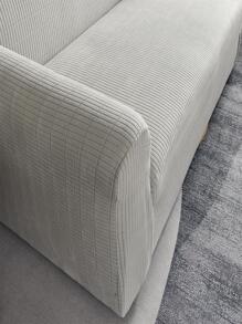 1peça sólido Capa de sofá & 1peça Fronha da almofada sem minimalista poliéster Capa de sofa Conjuntos para casa - Cinza claro - Ver 3