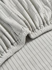 1peça sólido Capa de sofá & 1peça Fronha da almofada sem minimalista poliéster Capa de sofa Conjuntos para casa - Cinza claro - Ver 5