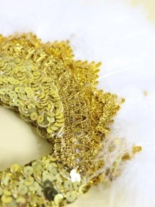 Quạt trang trí trang trí lông vũ 1 cái - Nhiều màu - Xem 8