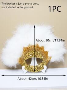 Quạt trang trí trang trí lông vũ 1 cái - Nhiều màu - Xem 2