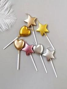 1 pieza Decoración superior detorta pastel moderno en forma de estrella para de fiesta de cumpleaños - Dorado - Ver 3