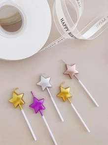1 pieza Decoración superior detorta pastel moderno en forma de estrella para de fiesta de cumpleaños - Dorado - Ver 4
