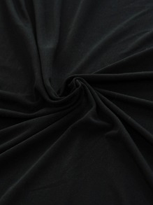 1pc Stretchy Sofa Seat Cushion Cover, Plain Sofa Cover, For Bed Couch Sofa - Black - View 4