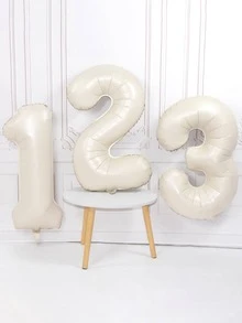 1 pieza Globo decorativo látex moderno en forma de número para fiesta - Marrón - Ver 7