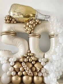 1 pieza Globo decorativo látex moderno en forma de número para fiesta - Marrón - Ver 6
