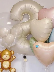 1 pieza Globo decorativo látex moderno en forma de número para fiesta - Marrón - Ver 4