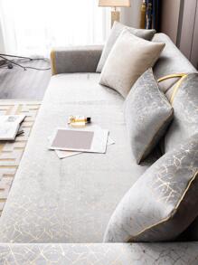 1 pieza Cubierta para sofá geométrico jacquard - Gris - Ver 2
