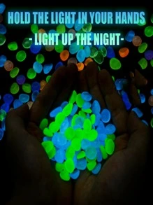 50pcs Glow In The Dark Decorative Pebble, Small Stone Decoration, For Garden - Multicolor - View 5