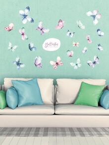 1入組蝴蝶樣式牆貼 - 彩色 - 查看 3